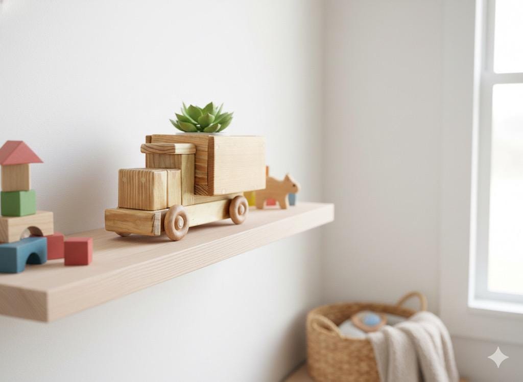 Solid Wood Toy Truck for Kids - Handmade Paintable Children’s Toys