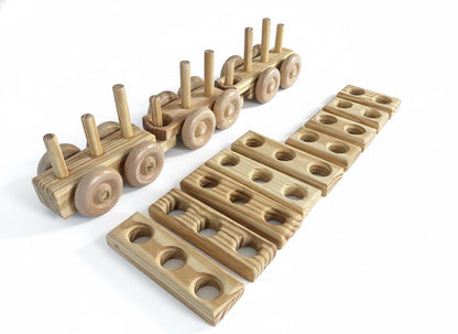 Wooden Block Stacker Train Set- Educational Toys For Toddlers