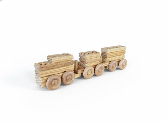 Wooden Block Stacker Train Set- Educational Toys For Toddlers