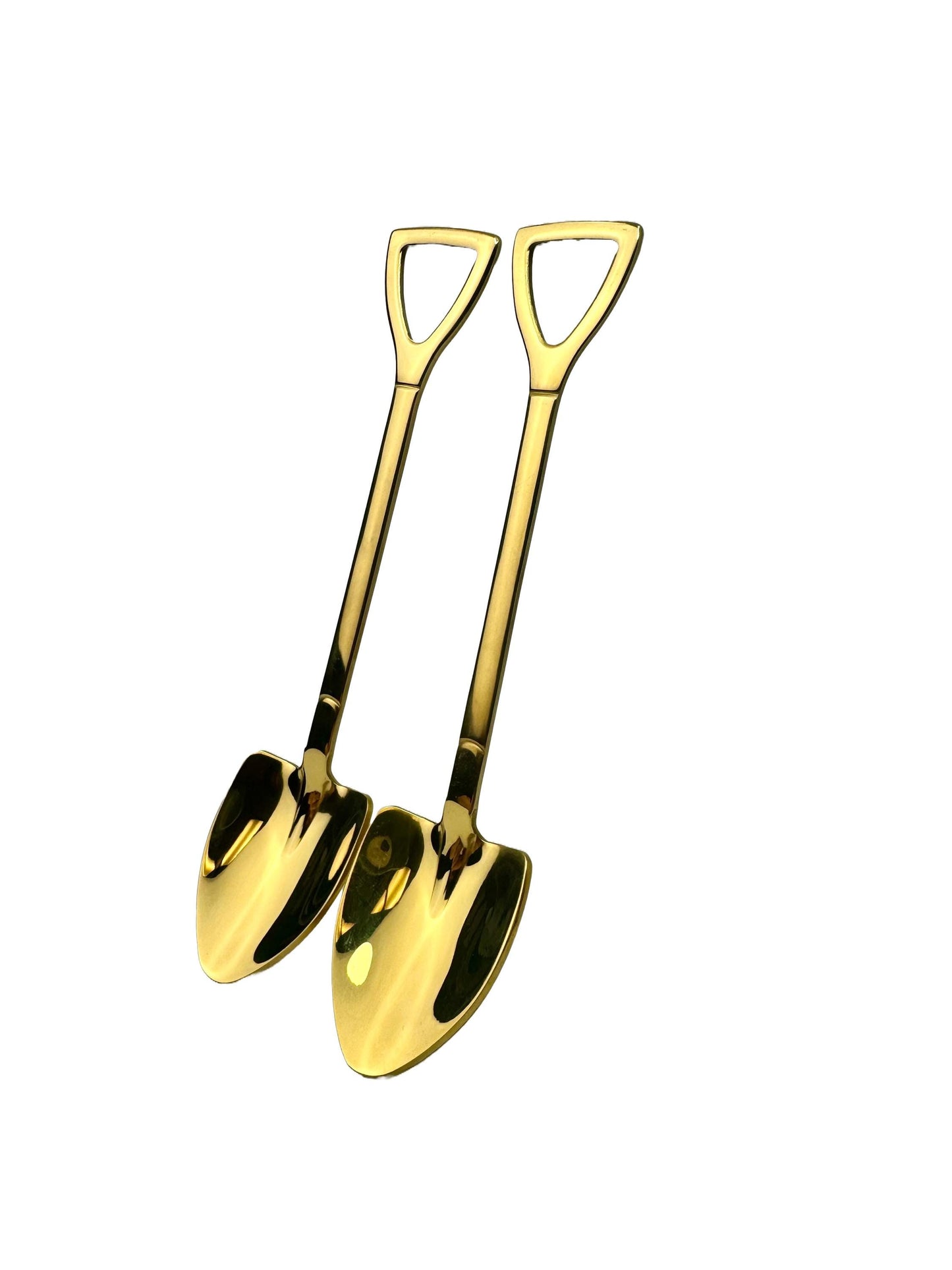 2 Pack -Golden Shovel Spoons Stainless Steel Multipurpose Ice Cream, Coffee, Small Plants, Twin Peaks